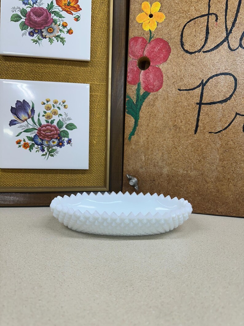 Vintage White Milk Glass Dish: Cottagecore Farmhouse Decor- SEE DETAILS image 2