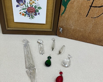 Cristales vintage, prismas de cristal, piezas de repuesto para candelabros, lágrimas de vidrio, prismas de carámbano, su elección