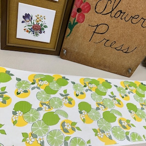Vintage Paper Roll Crafting Scrapbooking Supplies Lemons Limes Yellow Green Roll Craft Paper