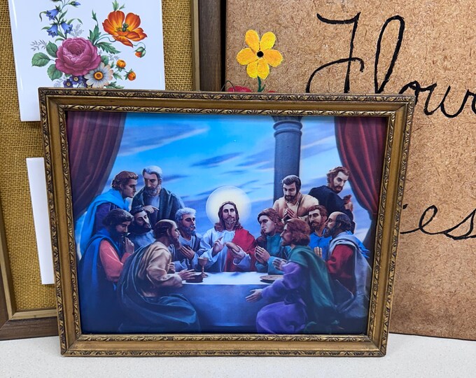 Vintage Hologram the Last Supper Wall Art Framed Art Wall Decor ...