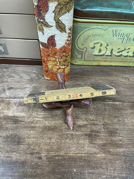 Vintage Wood Measuring Stick Folding Tank Measuring Stick