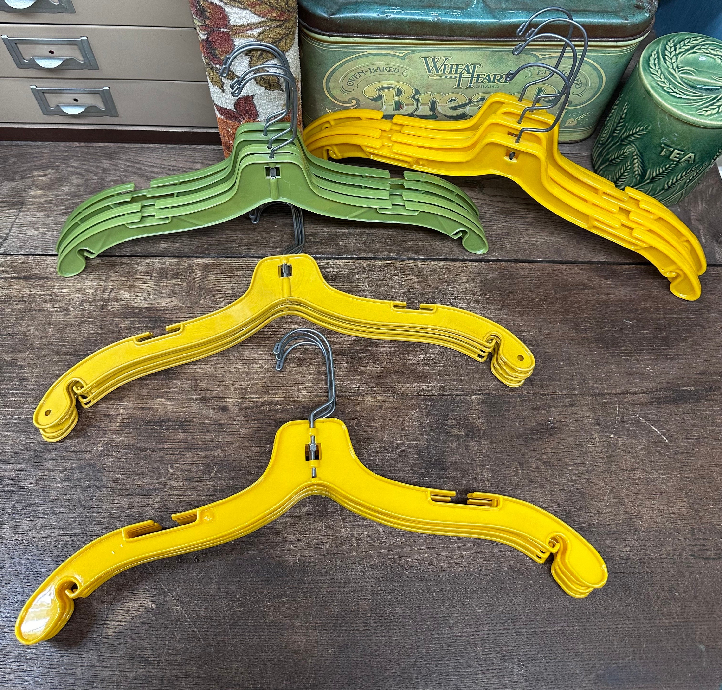 Vintage Plastic Clothes Hangers: Retro Closet Decor, Set of 4- SEE