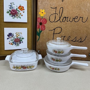 Vintage Corning Ware Spice of Life Casserole Baking Dishes with Lids Corning Ware Microwave Range Safe USA Your Choice