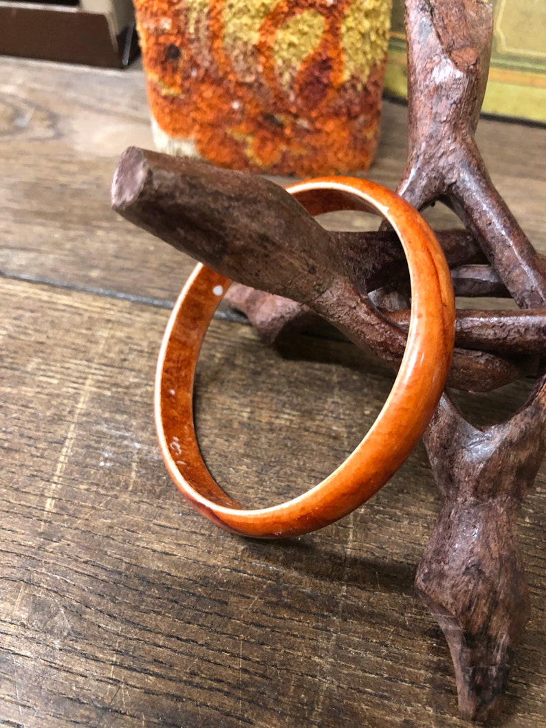Vintage Bracelet Bangle Brown Orange