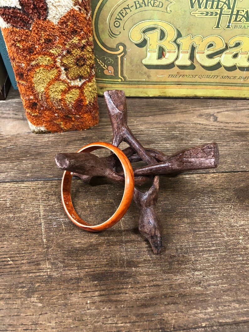 Vintage Bracelet Bangle Brown Orange