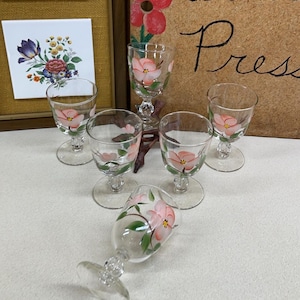 Vintage Desert Rose Wine Glasses Franciscan Set of Stemware