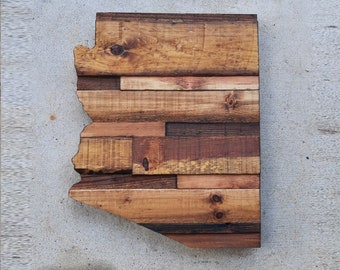 Arizona Rustic Wood State Cut Out, Wood Art Sign, Arizona Wood Sign, Rustic Home Decor, Arizona Barnwood, Arizona Home Decor
