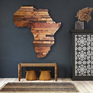 Wood Africa Sign Wall Art Wooden Africa Cutout Africa Map Motherland Home Sign Africa Gift