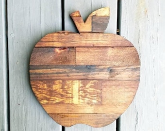 Apple, Wood Apple, Rustic Wood Apple, Wooden Apple Outline, Rustic Apple, Apple Decor, Rustic Kitchen, Apple Sign