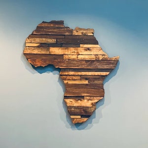 Wood Africa Sign Wall Art Wooden Africa Cutout Africa Map Motherland ...