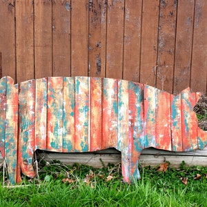Pig Rustic Wood Cut Out, Wooden Pig Outline, Rustic Pig, Large Pig, Pig Sign, Pig Art, Pig Decor