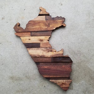 Peru Rustic Wood Cut Out, Peru Sign, Peru Decor, Rustic Home Decor, Peru Art