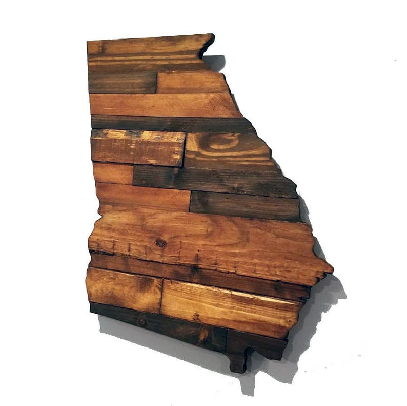 Rustic Wood State Cut Out Wood Art Sign Wood Etsy