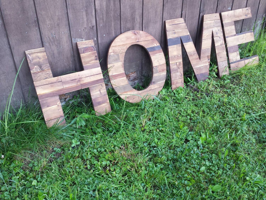 Home, Wood Letters Home, Rustic Wood Home, Wooden Words, Rustic Home, Rustic Word Cutout, Custom