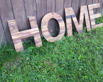 Home, Wood Letters Home, Rustic Wood Home,  Wooden Words, Rustic Home, Rustic Word Cutout, Custom Wooden Wall Decor, Rustic wooden Word