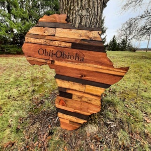Wood Africa Sign Wall Art Wooden Africa Cutout Africa Map Motherland ...