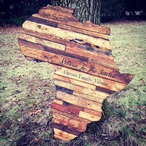 Wood Africa Sign Wall Art Wooden Africa Cutout Africa Map Motherland ...