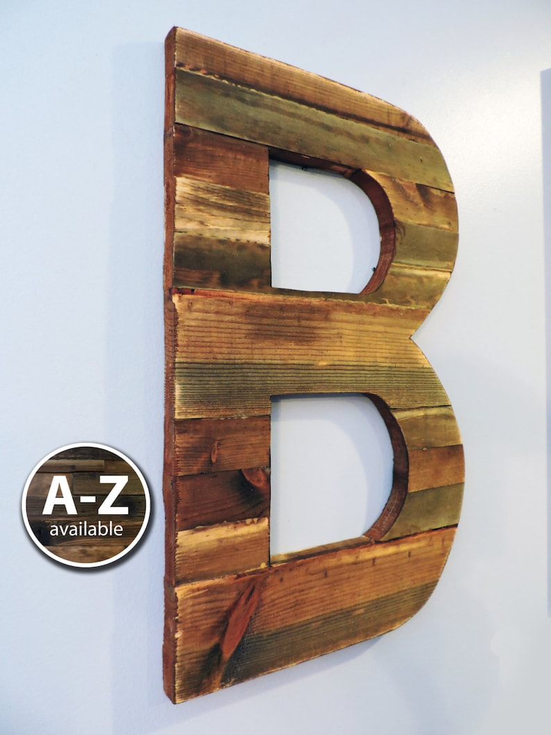 Large Wood Letters Rustic Letter Cutout Custom Wooden Wall Etsy