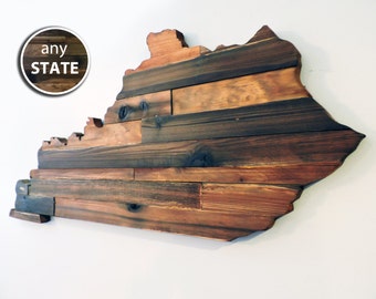 Rustic Wood State Cut Out, Large State Cutout, Wood State Outline, Wooden State Sign, State Art, State Cutout, State Wall Decor, State Love