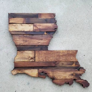 Louisiana Wood Sign, Louisiana State Sign Wall Art Decor, Large Home State Cutout, Housewarming ...