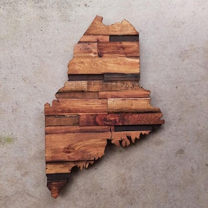 Maine Rustic Wood State Cut Out, Wooden Maine State Outline, Rustic Maine, Maine Sign, Maine Decor