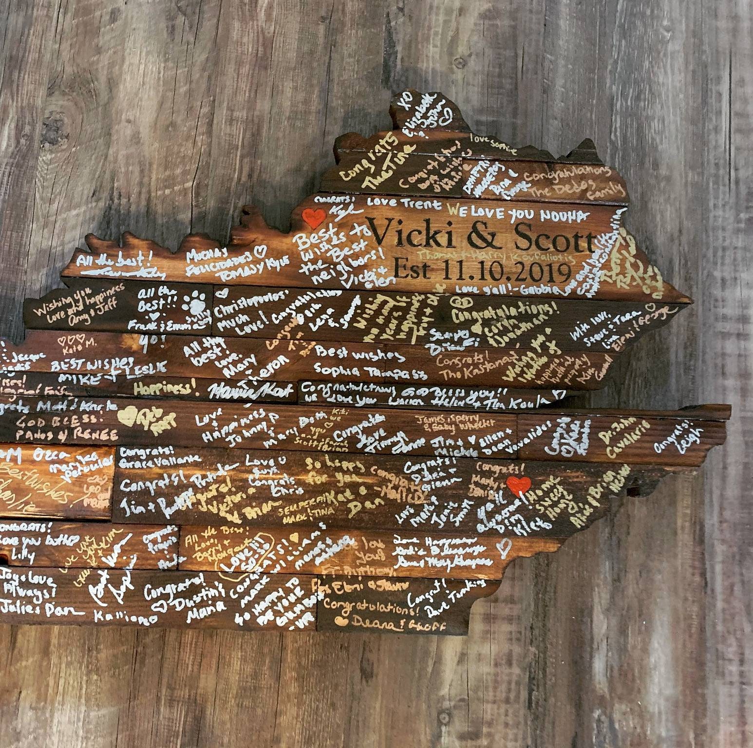 Wedding Guest Book Rustic Wedding Guest Book 2 State Rustic Etsy