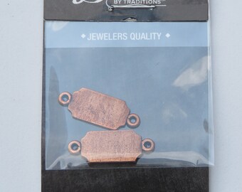 Oxidized Copper Plaque Connector Stamping Blanks 2 pcs