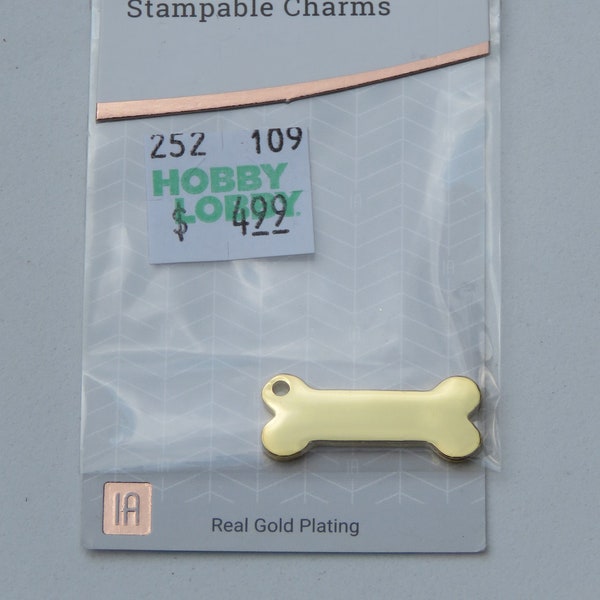 Real Gold Plated Dog Bone Stamping Blank