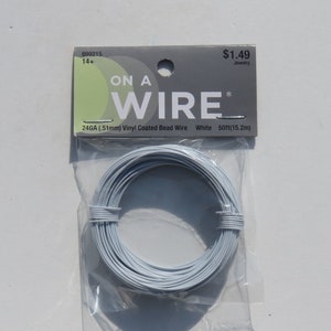 24 Gauge White Vinyl Coated Bead Wire 
