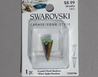 Swarovski 18 mm Crystal Vitrail Medium Spike Pendant