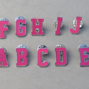 Pink Enamel Initial Pin - Initial, Hashtag or Ampersand