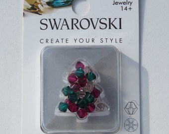 Swarovski 4mm Vintage Christmas Mix Xilion Bicone Beads