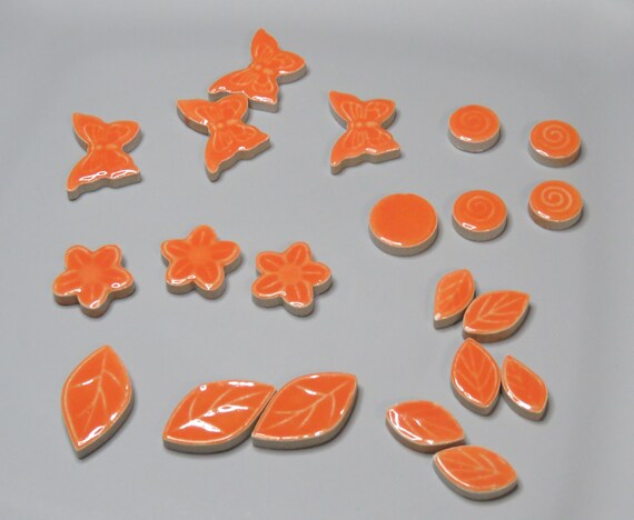 Orange Ceramic Tile Shapes - Etsy
