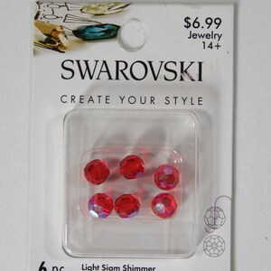 6 mm Light Siam Shimmer Swarovski Round Beads
