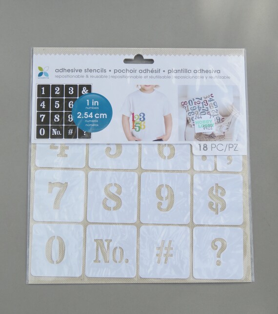 Adhesive Number Stencils 1 In. 18 Pc Etsy