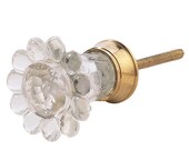 Clear Trumpet Petal Knob Shabby Chic Knob Dresser Knobs Crystal Knob Crystal Drawer Pull Cottage Chic Crystal Knob Pull Handle Knob 34314