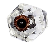 Curved Hexahedron Knob Shabby Chic Knob Dresser Knobs Crystal Knob Crystal Drawer Pull Cottage Chic Crystal Knob Pull Handle Knob 165002
