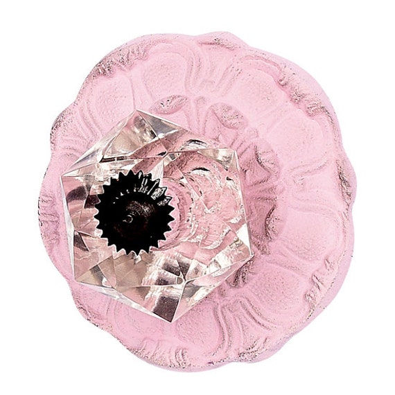 Extra Large Pink Lily Pad Knob Shabby Chic Knob Dresser Etsy