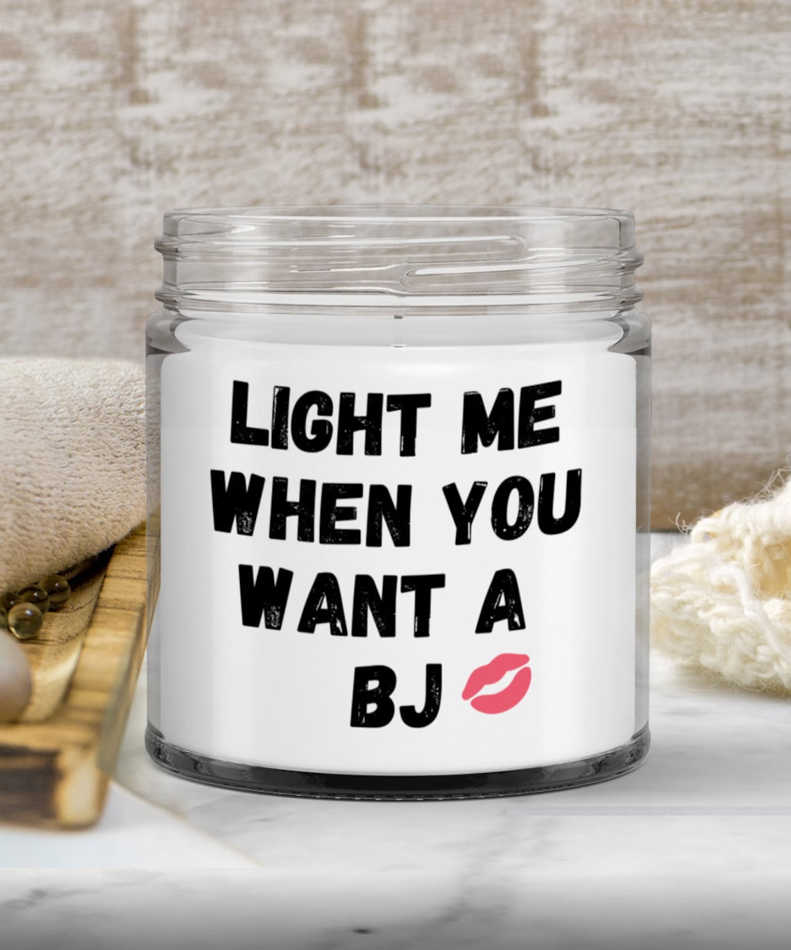 Light Me When You Want a Bj Candle Gift for Husband Gift for Him Funny