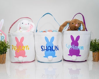 Easter Basket for Kids, Embroidered Personalized Easter Basket for Kids, Girls Easter Basket, Boys Easter Basket