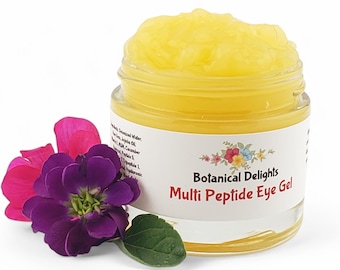 Multi Peptide Eye Gel, Jojoba Oil, Cucumber Hydrosol, 2 oz Glass Jar