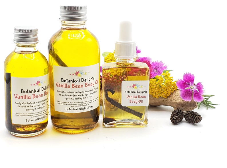 VANILLA BEAN Body Oil Vanilla Bean Infused Essential Oils Etsy