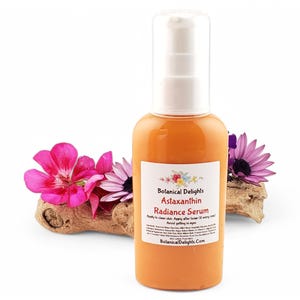 Astaxanthin Radiance Serum, Retinol, Multiple Peptides and Hyaluronic Acid for Beautiful Skin, Sea Minerals, Vitamins 2oz Plastic w/Pump