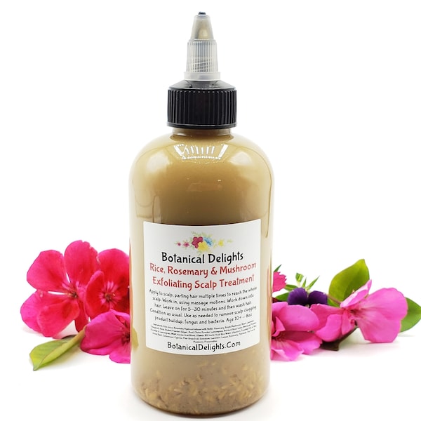 Rice Water Rosemary & Mushroom Exfoliating Scalp Treatment, DHT Blocking Scalp Detox for Itchy Scalp, Flakes and Hair Loss