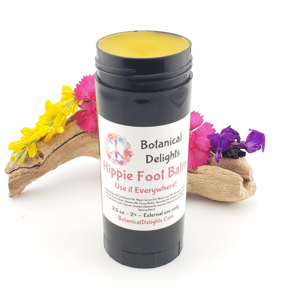 Hippie Foot Balm, Organic super hydrating treatment that repairs and rejuvenates dry, cracked skin, this is a great EVERYTHING salve!