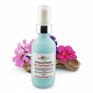 Stem Cell Peptide Gel, Science Based Botanical Active Skincare for Beautiful Skin, Amino Acids 1oz Glass w/Pump Rd