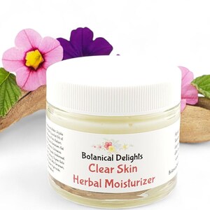Herbal Moisturizer Clear Skin, Natural skincare for complicated skin, sensitive skin, redness image 3