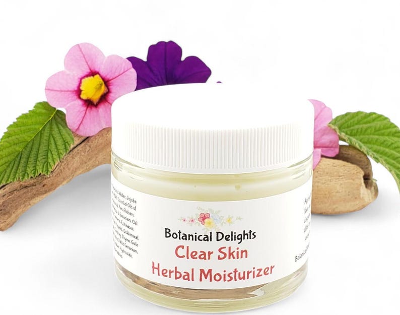 Herbal Moisturizer Clear Skin, Natural skincare for complicated skin, sensitive skin, redness image 3