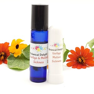 Motion Sickness / Dizzy Essential Oil Roller or Inhaler, For Nausea, Hangovers, Jet Lag