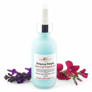 Stem Cell Peptide Gel, Science Based Botanical Active Skincare for Beautiful Skin, Amino Acids 2oz Glass w/Pump Rd